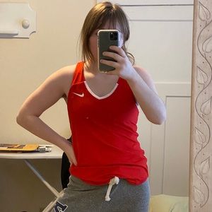 red nike tank top